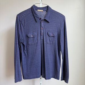 Alternative sz XL blue polo‎ long sleeve collared shirt